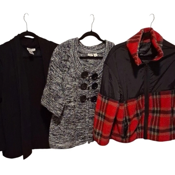 Plaid Red and Black Kids Jacket - Picture 1 of 7